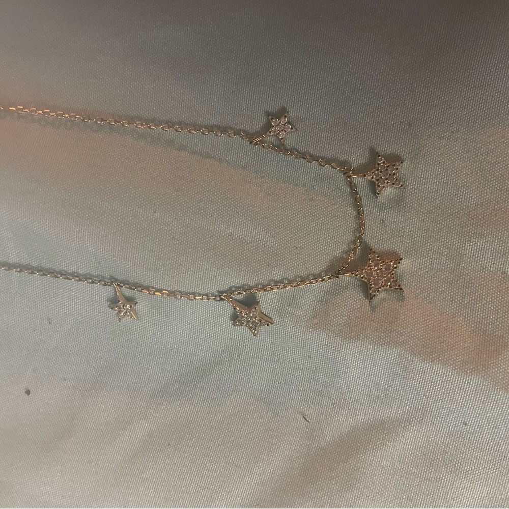 Gold Star Pendant Necklace 925